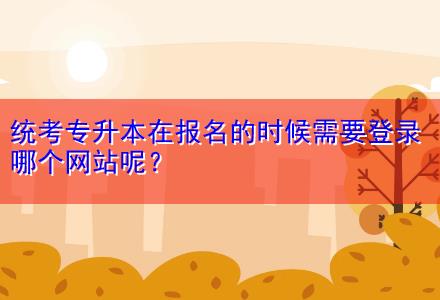 统考专升本在报名的时候需要登录哪个网站呢？