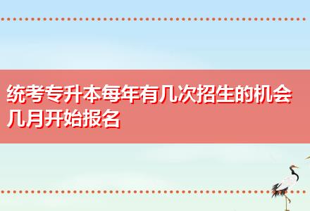 统考专升本每年有几次招生的机会几月开始报名