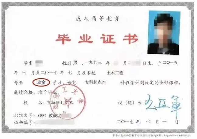 成考专升本毕业证书