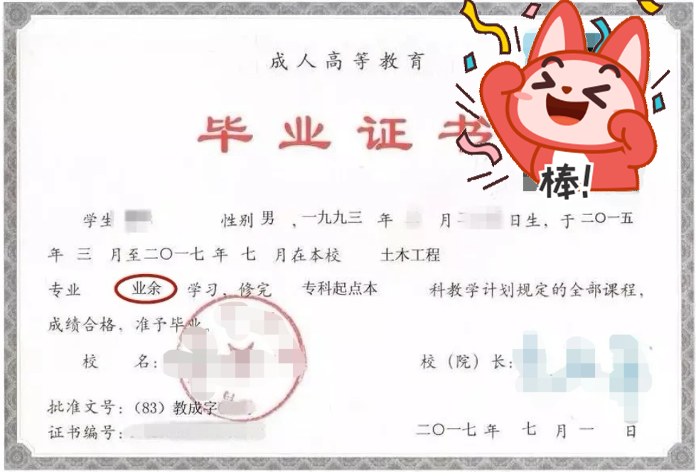不同类型专升本毕业证图片展示