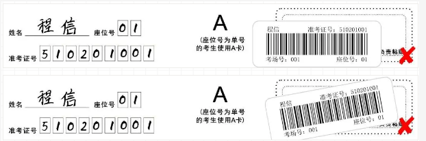 错误粘贴条形码