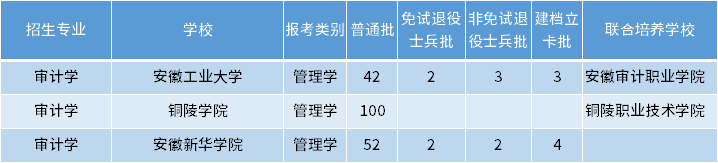 安徽专升本审计学专业招生学校 安徽专升本审计学专业招生学校